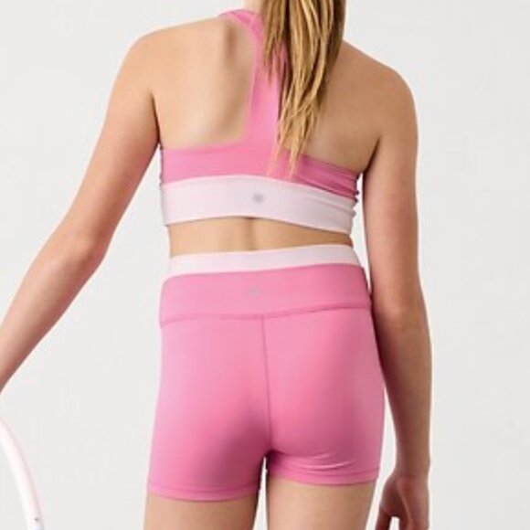 Athleta Girl NWT Transcend Crossover Shortie Shorts in Pink Peonies, XL/14 - Picture 2 of 9